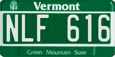 VT license plate NLF616