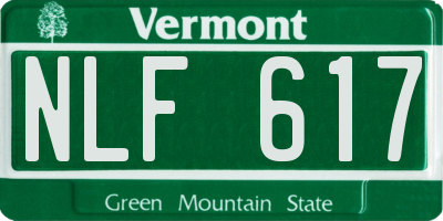 VT license plate NLF617