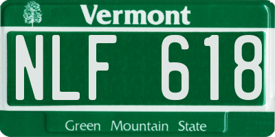 VT license plate NLF618