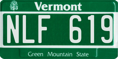 VT license plate NLF619