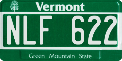 VT license plate NLF622