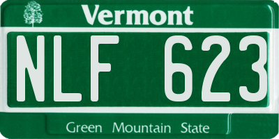 VT license plate NLF623