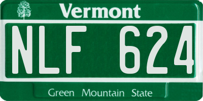 VT license plate NLF624