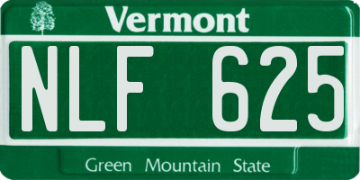 VT license plate NLF625