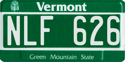 VT license plate NLF626