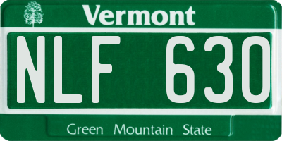 VT license plate NLF630