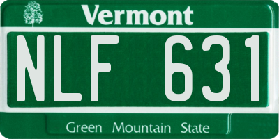 VT license plate NLF631