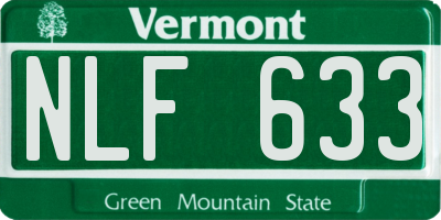 VT license plate NLF633