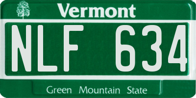VT license plate NLF634