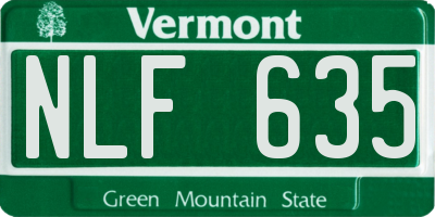 VT license plate NLF635