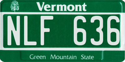 VT license plate NLF636