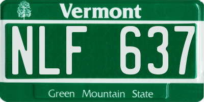 VT license plate NLF637