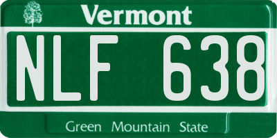 VT license plate NLF638