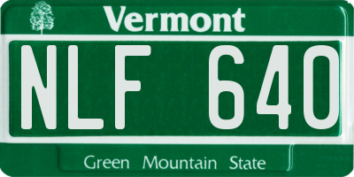 VT license plate NLF640