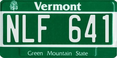 VT license plate NLF641