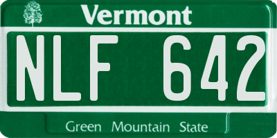 VT license plate NLF642