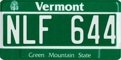 VT license plate NLF644