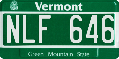 VT license plate NLF646