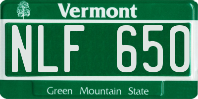 VT license plate NLF650