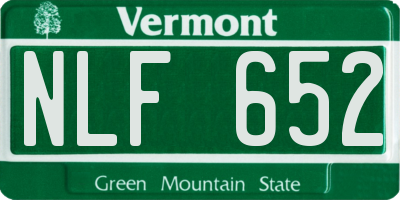 VT license plate NLF652