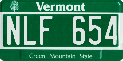 VT license plate NLF654