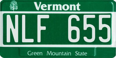 VT license plate NLF655