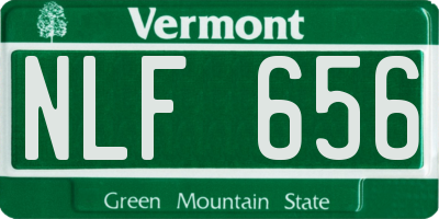 VT license plate NLF656
