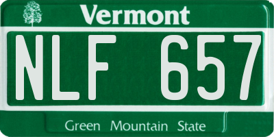 VT license plate NLF657