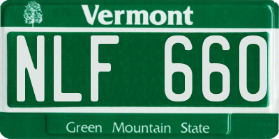 VT license plate NLF660
