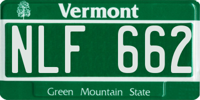 VT license plate NLF662