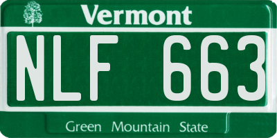 VT license plate NLF663