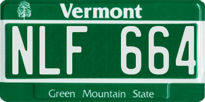 VT license plate NLF664