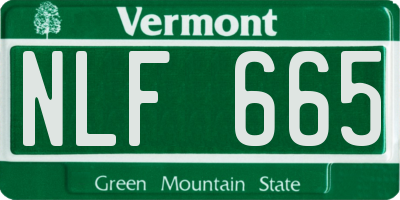 VT license plate NLF665