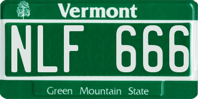 VT license plate NLF666