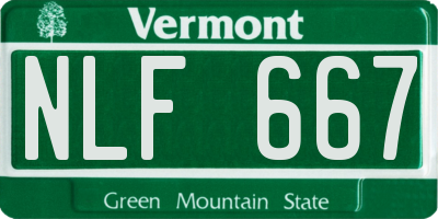 VT license plate NLF667