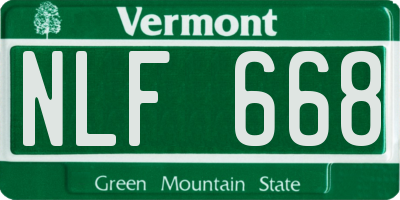 VT license plate NLF668