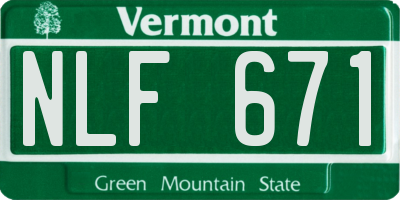 VT license plate NLF671