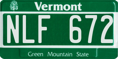VT license plate NLF672