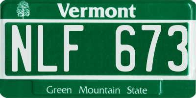VT license plate NLF673