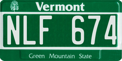 VT license plate NLF674