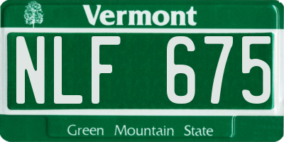 VT license plate NLF675