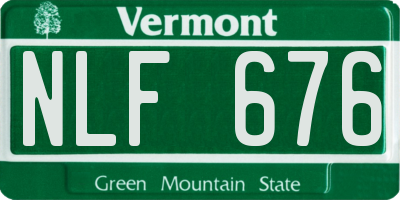 VT license plate NLF676