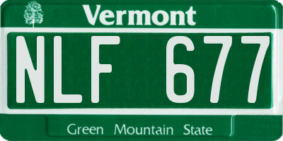 VT license plate NLF677