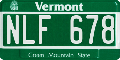 VT license plate NLF678