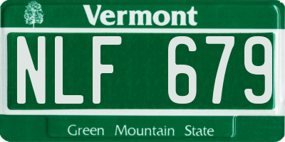VT license plate NLF679