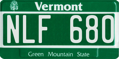 VT license plate NLF680