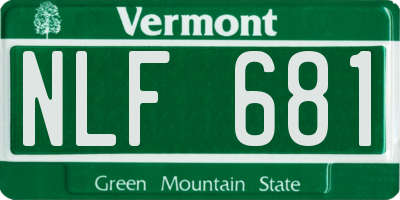 VT license plate NLF681