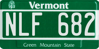 VT license plate NLF682