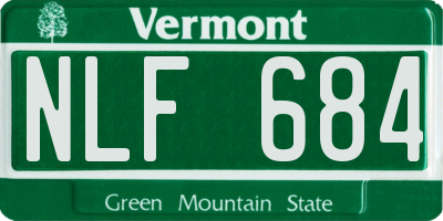 VT license plate NLF684