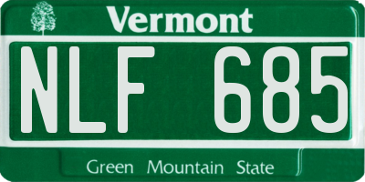 VT license plate NLF685
